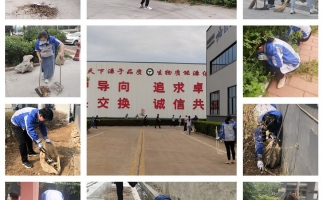 “美化厂区 关爱家人”山东波肖门尾图库开展8.23主题活动